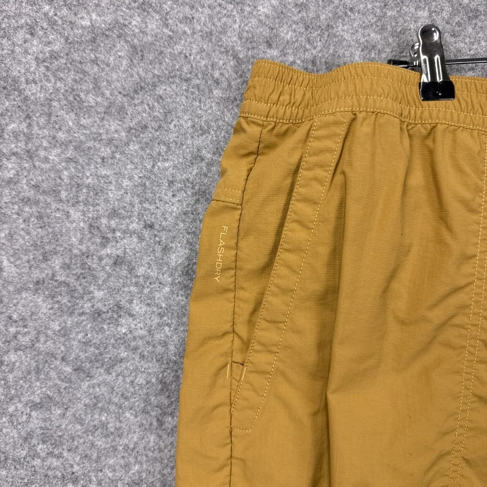 The North Face Shorts XL Mustard Yellow FlashDry Nylon Hiking Athletic Mens 6in